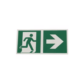 Flugtvejs- og henvisningsskilt med højre pil i pap